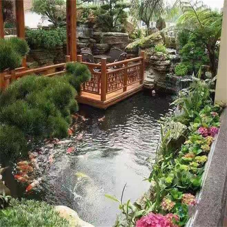 南县大型庭院假山鱼池景观设计